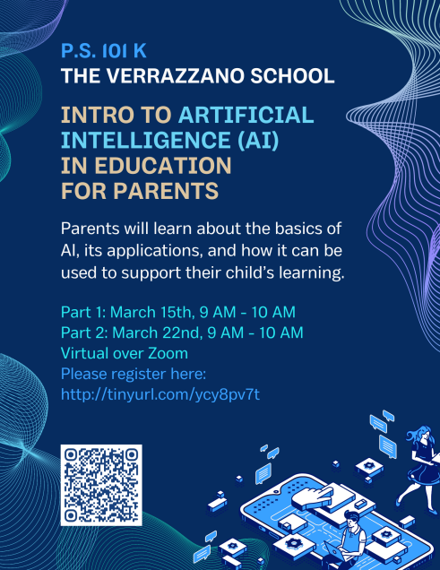 flyer for AI workshop on March 15 and March 22